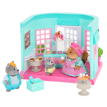 Load image into Gallery viewer, Li&#39;l Woodzeez Scoops &amp; Sprinkles Ice Cream Parlor Playset