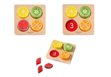 Load image into Gallery viewer, Little Genius Play &amp; Learn - First Fractions Wooden Puzzle