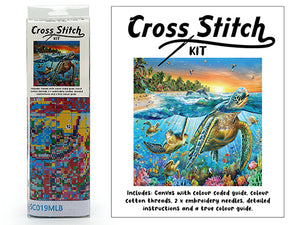 Cross Stitch Kit 30cm x 30cm - Marine Ocean Life