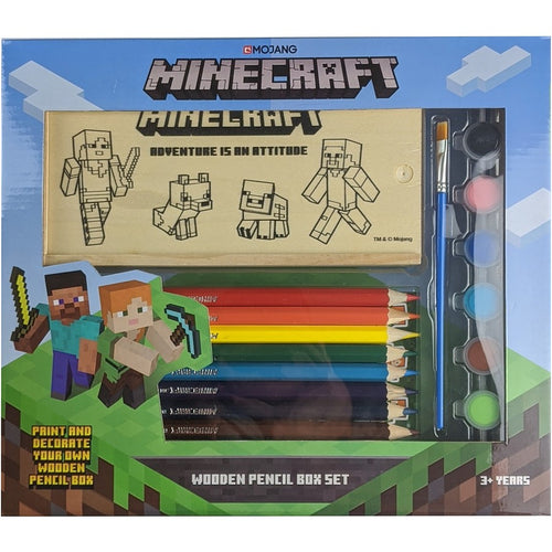 Minecraft Wooden Pencil Box Set
