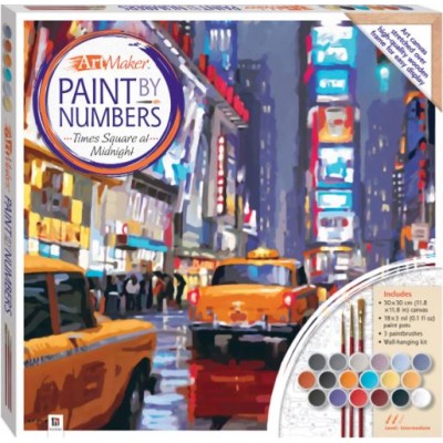 Hinkler: Paint by Numbers Canvas: Times Square at Midnight 30cm x 30cm