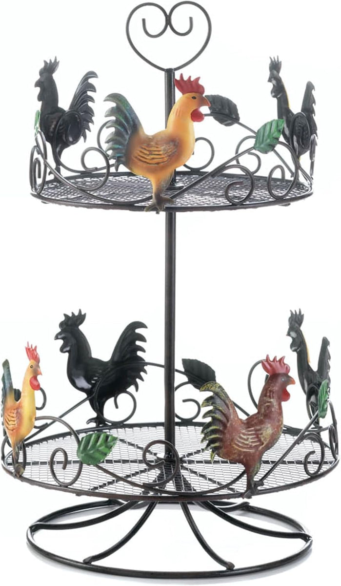 Metal Rooster 2 Tier Counter Top Rack – KC's Hidden Treasures