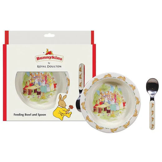 Royal Doulton Bunnykins Melamine Feeding Bowl & Spoon Set - Running Design