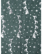 Load image into Gallery viewer, IVYS Christmas Metallic Scarf - Green - Santas Sleigh