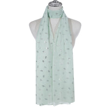 Load image into Gallery viewer, IVYS Metallic Scarf - Teal - Leaves