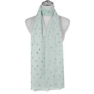 IVYS Metallic Scarf - Teal - Leaves