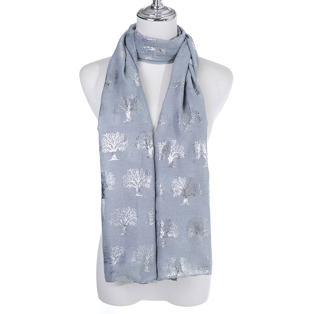 IVYS Metallic Scarf - Grey - Trees