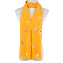 Load image into Gallery viewer, IVYS Metallic Scarf - Yellow - Flower Bud