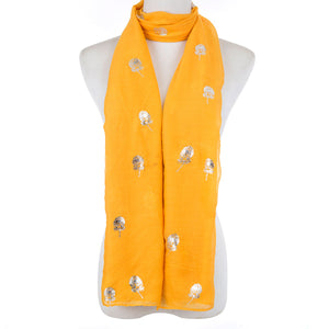 IVYS Metallic Scarf - Yellow - Flower Bud