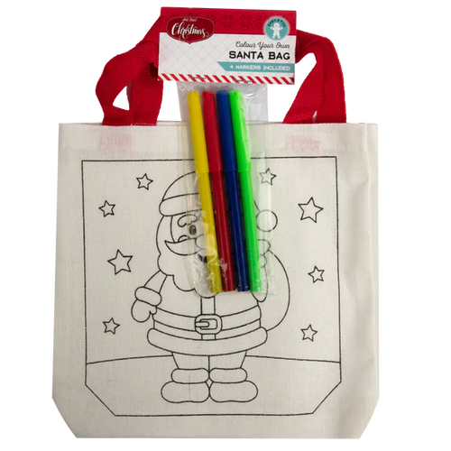 Christmas Colour Your Own Santa Bag