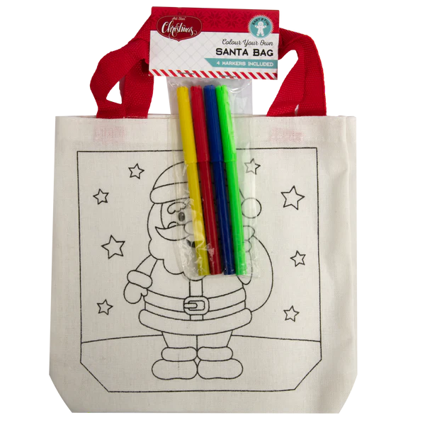 Christmas Colour Your Own Santa Bag
