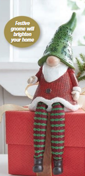 Santas Little Helper Festive Gnome Shelf Sitter