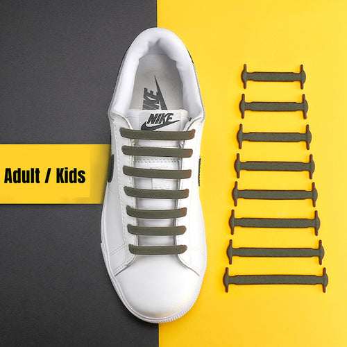 Kids No Tie Silicone Shoelaces - Grey