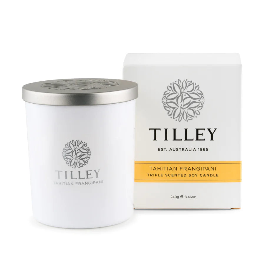 Tilley - 240g / 45 Hour Soy Candle - Tahitian Frangipani