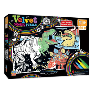 MasterPieces Kids Velvet Coloring Puzzle 60 Pce - Dinosaurs