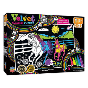 MasterPieces Kids Velvet Coloring Puzzle 60 Pce - Horse & Pony