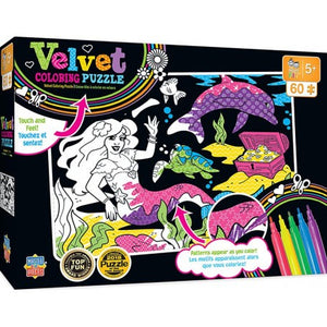 MasterPieces Kids Velvet Coloring Puzzle 60 Pce - Mermaid