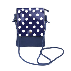 IVYS Crossbody Flap Bag - Navy White Spot