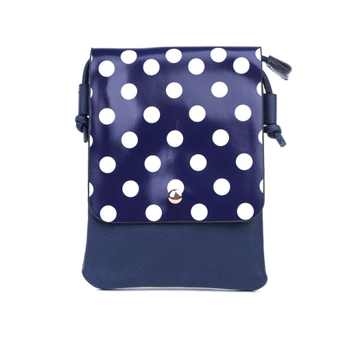 IVYS Crossbody Flap Bag - Navy White Spot