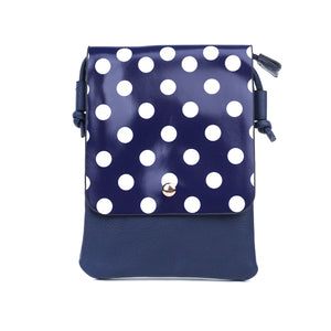 IVYS Crossbody Flap Bag - Navy White Spot