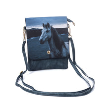 Load image into Gallery viewer, IVYS Crossbody Flap Bag - Dark Green Horse (Grey)