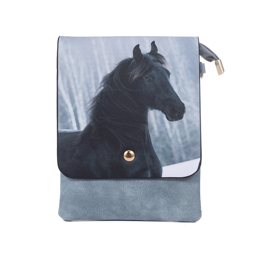 IVYS Crossbody Flap Bag - Grey Horse