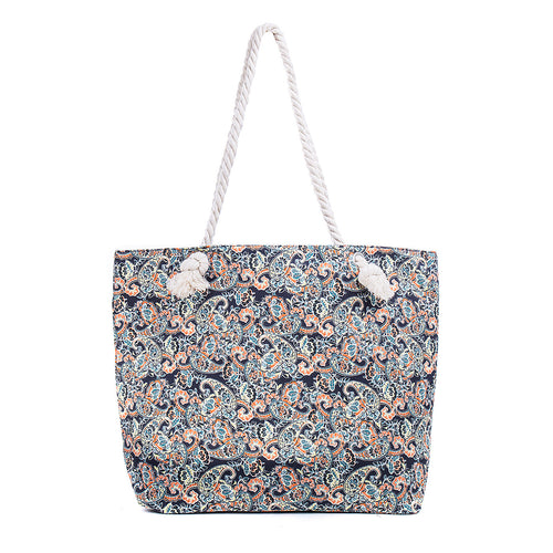 Tote Bag - Navy Paisley