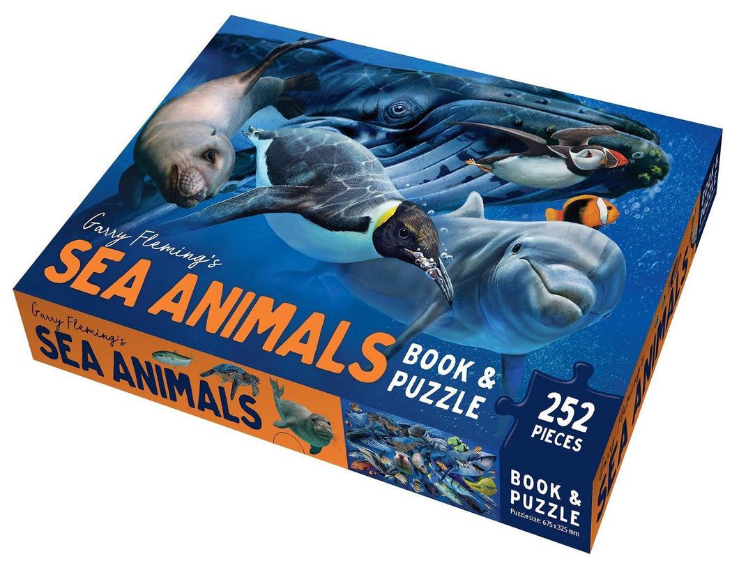 Garry Fleming's 252 Piece Sea Animals Book & Puzzle