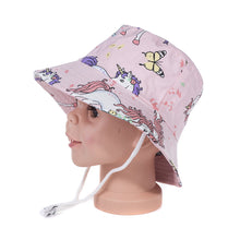 Load image into Gallery viewer, Kids Cotton Bucket Hat - Mystical Unicorns