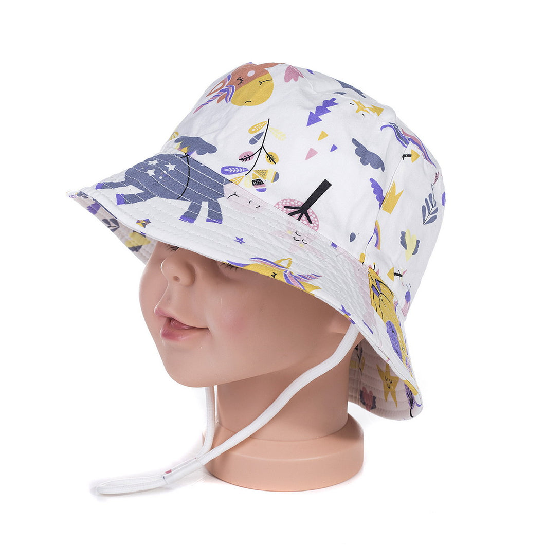 Kids Cotton Bucket Hat - Unicorns & Rainbows