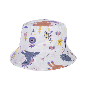 Kids Cotton Bucket Hat - Unicorns & Rainbows