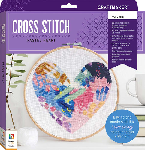 Craft Maker Cross-stitch Kit: Pastel Heart