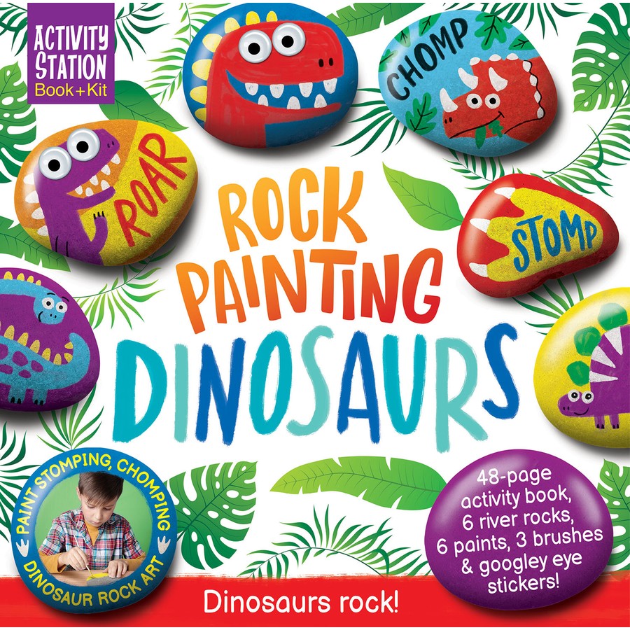 Activity Station Book + Kit - Rock Painting Dinosaurs