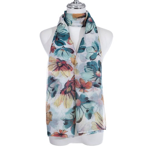 IVYS Floral Scarf - Green & Red