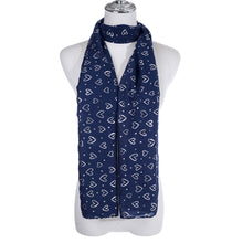 Load image into Gallery viewer, IVYS Metallic Scarf - Navy - Hearts