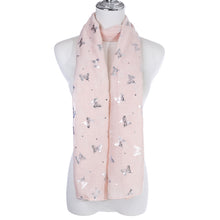 Load image into Gallery viewer, IVYS Metallic Scarf - Pink - Butterflies &amp; Dots