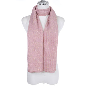 IVYS Metallic Scarf - Pink - Crinkle Dots