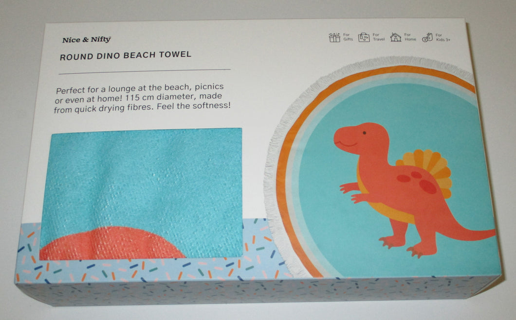 Nice & Nifty Round Dino Beach Towel - 115cm Diameter