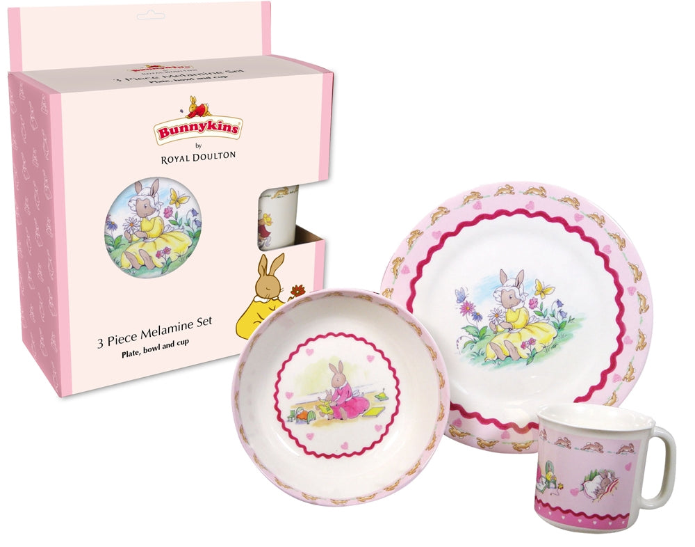 Royal Doulton Bunnykins Melamine 3 Piece Set - Heart