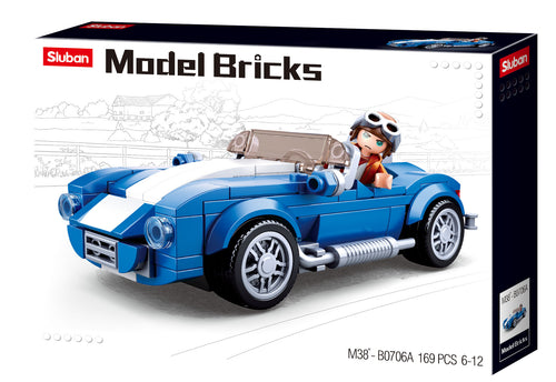Sluban Model Building Bricks Blue Race Car 169 Pcs
