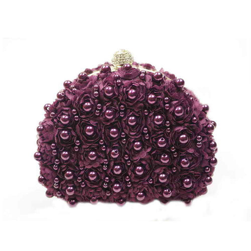 IVYS Rosette Clutch Bag - Aubergine/Purple