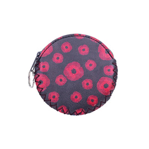 IVYS Round Coin Purse - Black Poppy