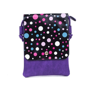 IVYS Crossbody Flap Bag - Purple Multicolour Spot