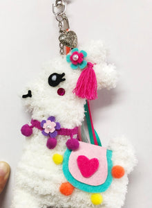 Make Your Own Coral Fleece Bag Charm - Llama