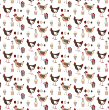 Allgifts Australia - Cotton Napkins (Set of 4) - Chickens