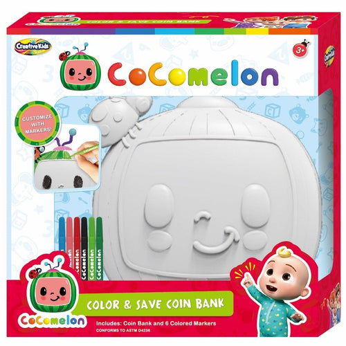 Cocomelon Color & Save Coin Bank Art Kit