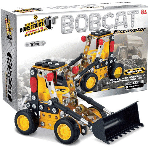 Construct-It DIY Mechanical Kits - Bobcat Excavator - 129 Pce