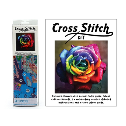 Cross Stitch Kit 30cm x 30cm - Colourful Rose