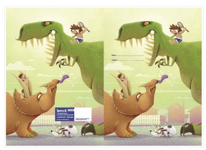 Spencil - 9"x7" Exercise Book Cover - Dinosaur