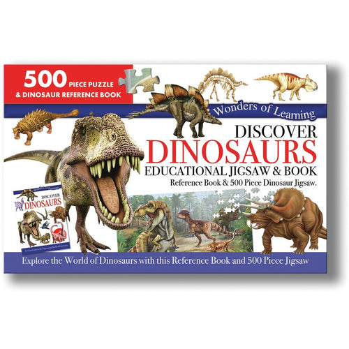 Wonders of Learning: Discover Dinosaurs - Educational 500 piece Jigsaw & Book